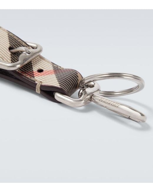 Burberry White Check Keychain for men