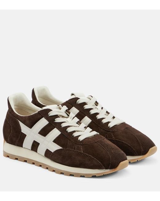 Hogan Brown H671 Suede Sneakers