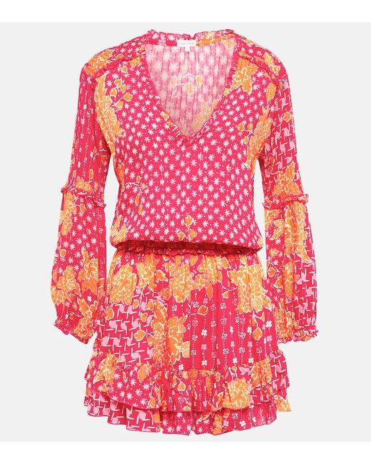 Poupette Red Ilona Printed Minidress