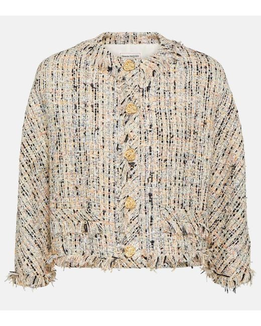 Veste Summer en tweed de coton melange Alexander McQueen en coloris Natural