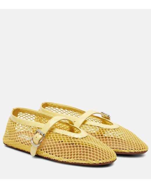 Alaïa Yellow Mesh Ballet Flats