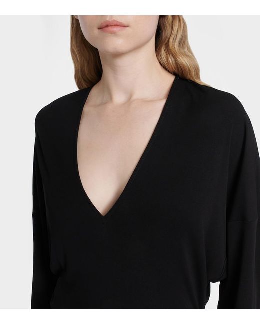 Emilio Pucci Black Stella Knitted Silk-Blend Midi Dress