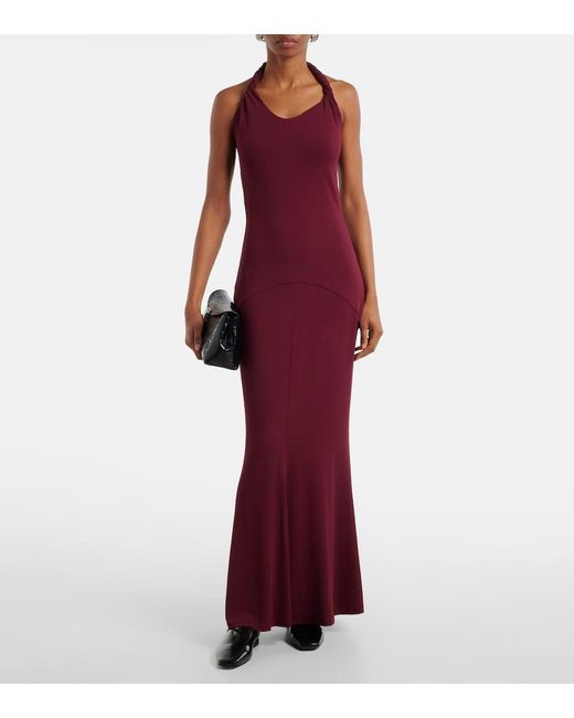 TOVE Purple Eleanor Halterneck Jersey Maxi Dress
