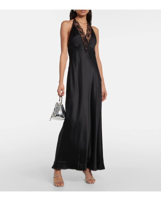Sir. The Label Black Aries Lace-trimmed Silk Gown