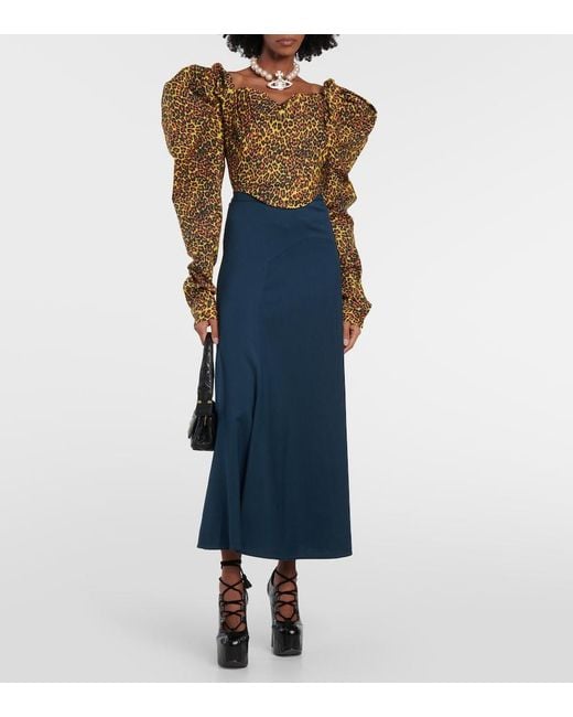 Vivienne Westwood Brown Sunday Leopard-Print Corset Top
