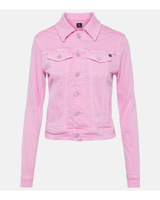 Giacca di jeans cropped Robyn di AG Jeans in Pink
