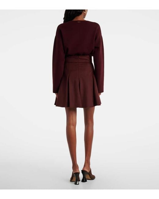 Max Mara Purple Minirock Aus Kamelhaar