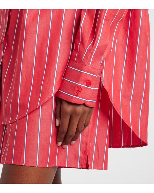 Frankie Shop Red Hemd Lui Aus Baumwollpopeline