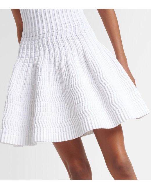 Robe En Maille Pointelle Alaïa en coloris White