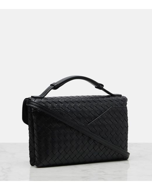 Bottega Veneta Black Henkeltasche Knot Lock Aus Leder