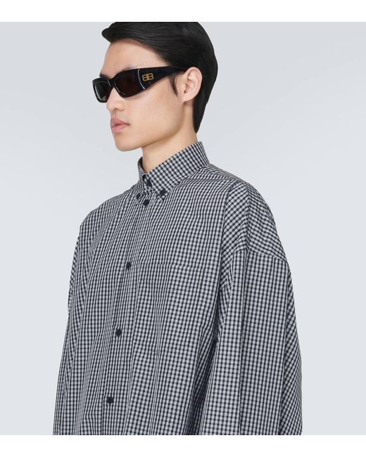Camicia oversize in misto cotone di Balenciaga in Gray da Uomo