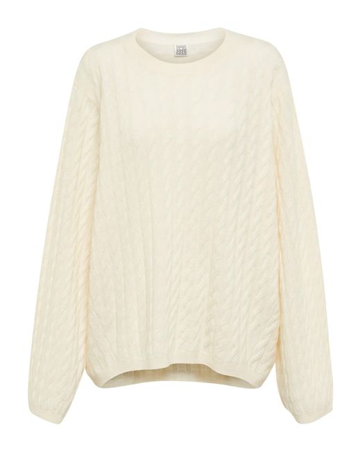 Totême Cashmere Cableknit Sweater in White Lyst