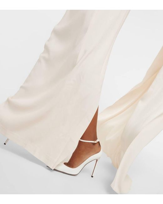 Roland Mouret Natural Caped Cady Gown