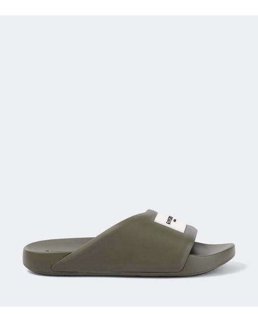 Givenchy Green Logo Pu Slides for men