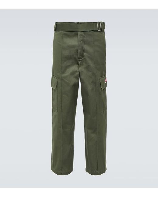 Pantaloni cargo in cotone a vita media di KENZO in Green da Uomo