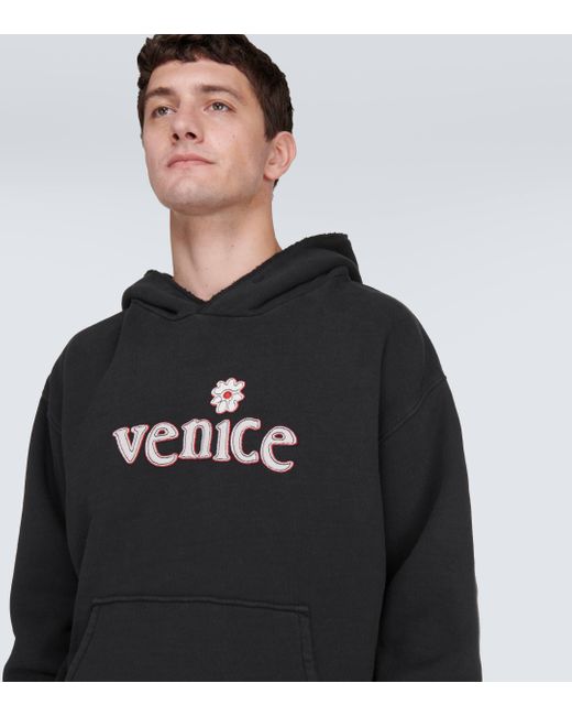 ERL Black Venice Patch-applique Cotton Sweatshirt for men