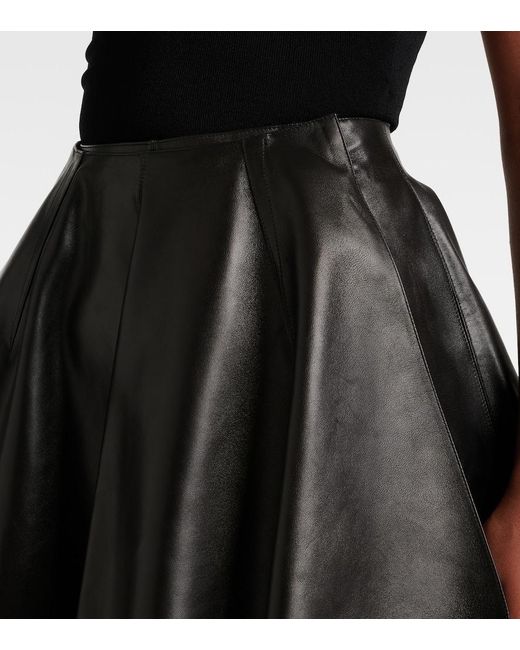 Alaïa Black Leather Skirts