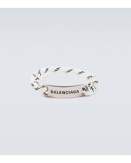 Bracelet a logo Balenciaga pour homme en coloris Metallic