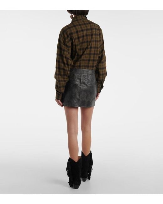 Isabel Marant Gray Claudine Faux Leather Miniskirt