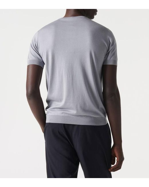 Camiseta de seda y algodon Giorgio Armani de hombre de color Gray
