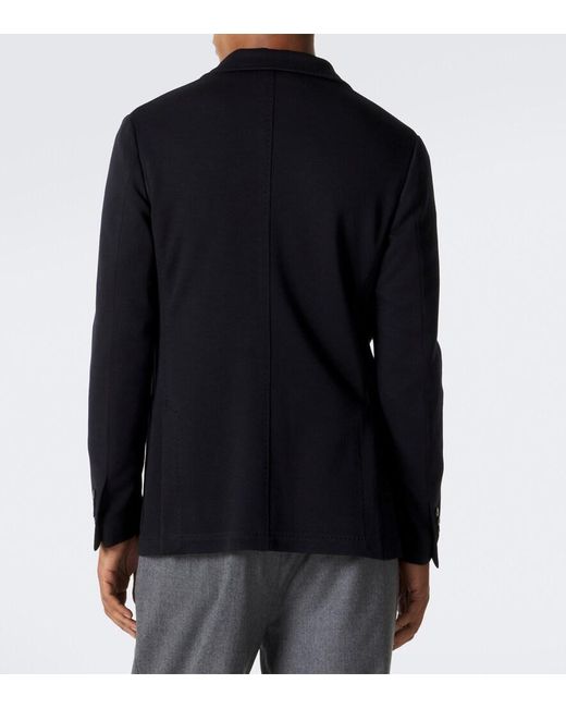 Canali Blue Single-Breasted Wool Blazer for men
