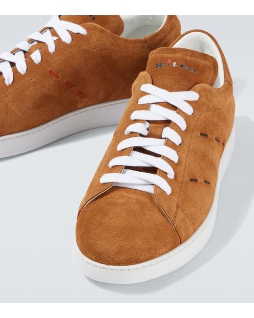 Kiton Brown Suede Sneakers for men