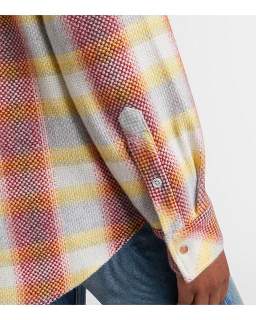 God's True Cashmere Pink Rose Blume Cashmere Shirt With Sunstone