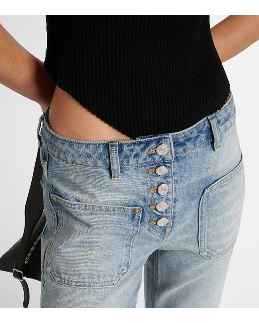 Courreges Blue Low-Rise Bootcut Jeans