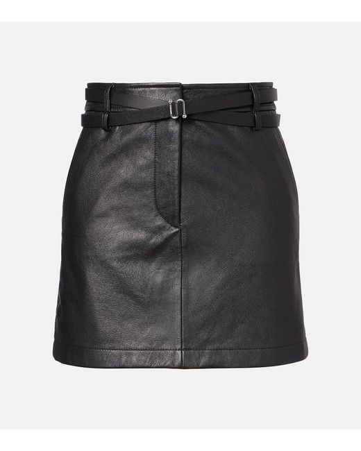 Sportmax Black Patto Leather Miniskirt