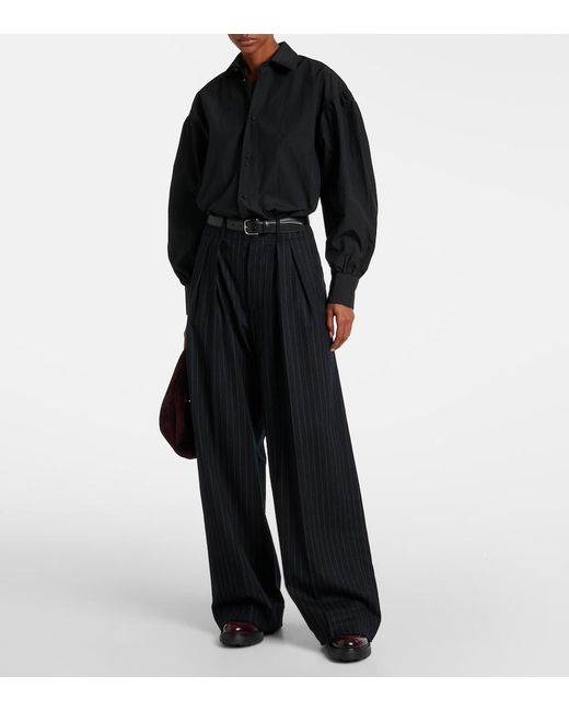 Plan C Black Oversized Crepe Shirt