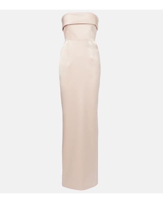 The New Arrivals Ilkyaz Ozel White Robe Rhea Aus Satin