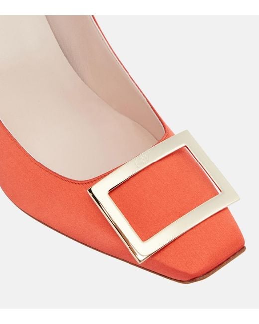Roger Vivier Red Trompette Satin Pumps