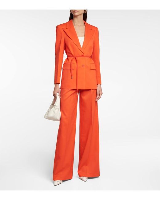 Altuzarra Orange Dale High-Rise Wool Pants