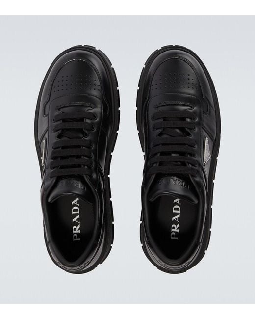Prada Black Leather Sneakers for men