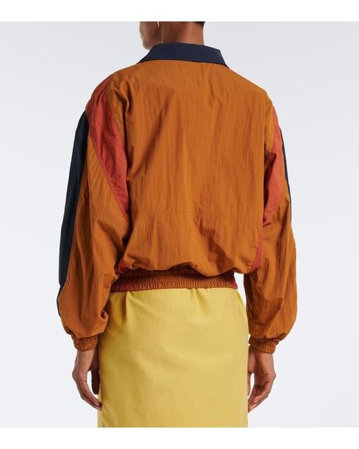 Saint Laurent Orange Cassandre Technical Faille Jacket