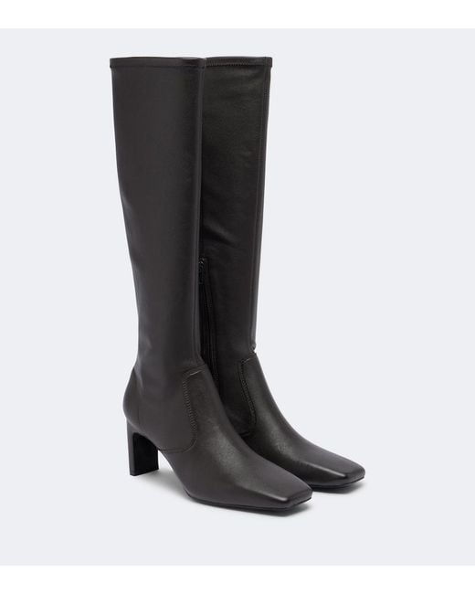 A.Emery Black Tones Leather Knee-High Boots