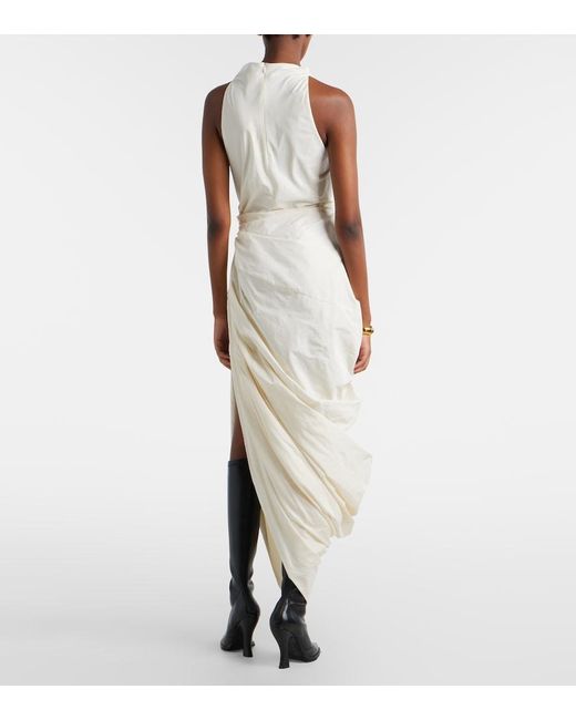 Altuzarra White Dora Asymmetric Midi Dress