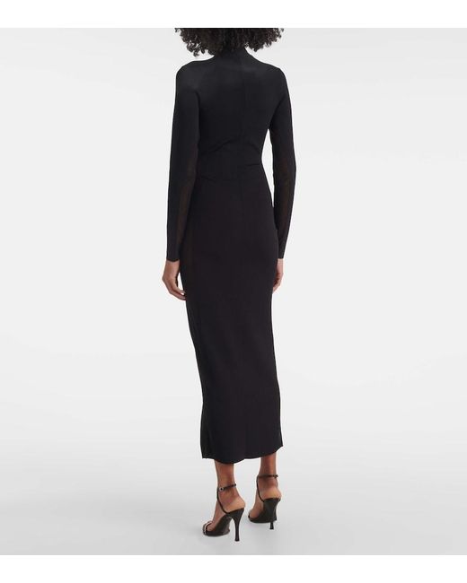 Stella McCartney Blue Miracle Mesh-Paneled Knitted Maxi Dress