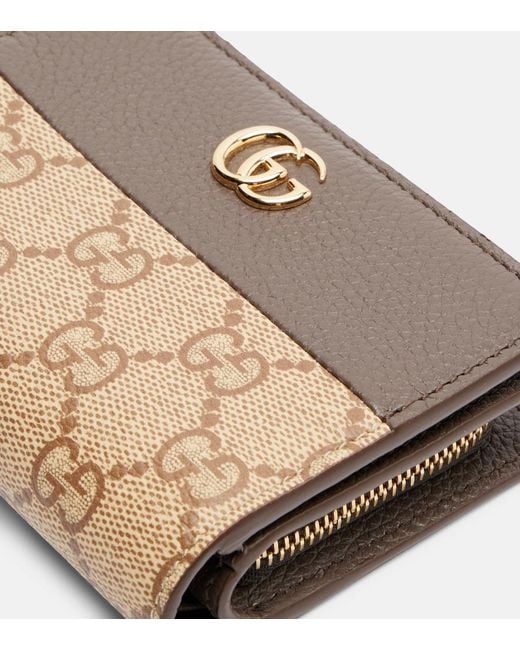 Gucci Brown Gg Marmont Small Leather Wallet