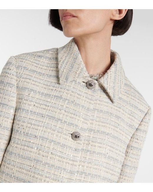 Valentino White Mossi Cotton-Blend Jacket
