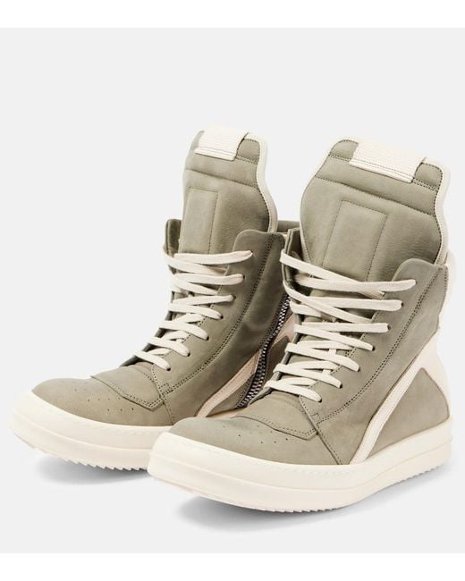 Rick Owens Natural High-Top Sneakers Geobasket Aus Leder
