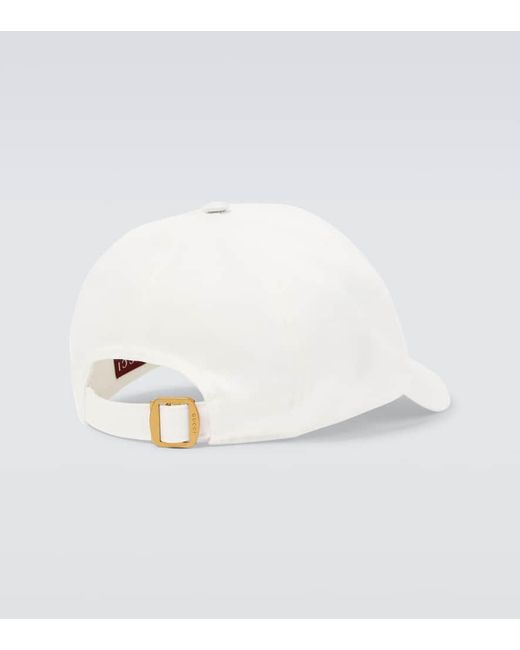 Gucci Bestickte Baseballcap aus Baumwolle in White für Herren