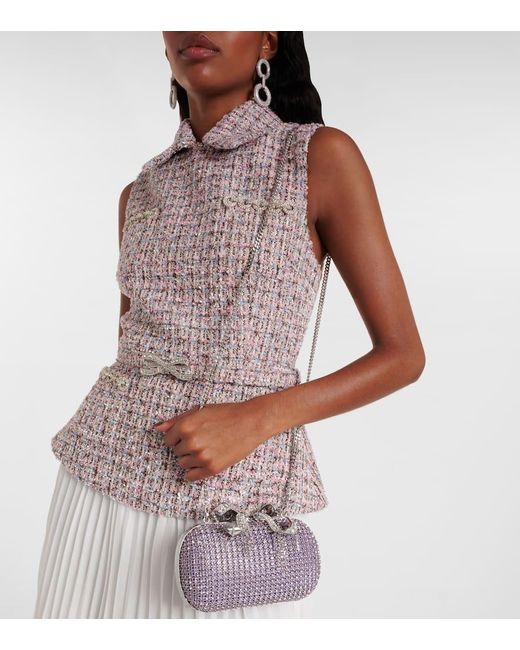 Self-Portrait Purple Clutch Mit Kristallen