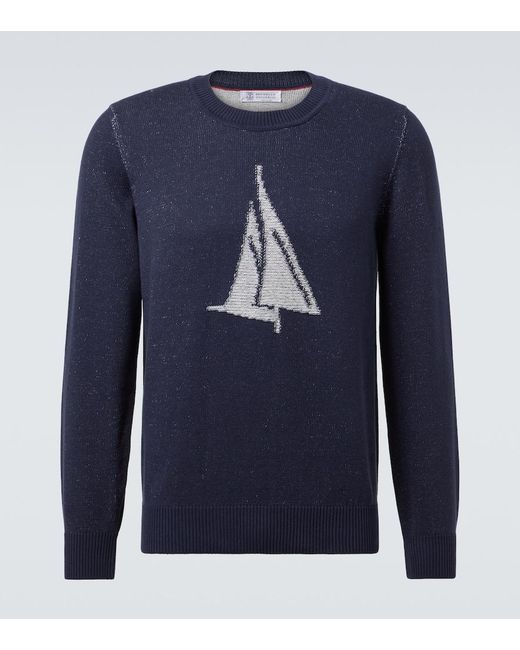 Pullover di Brunello Cucinelli in Blue da Uomo