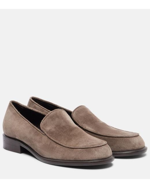 Khaite Brown Miles Suede Loafers