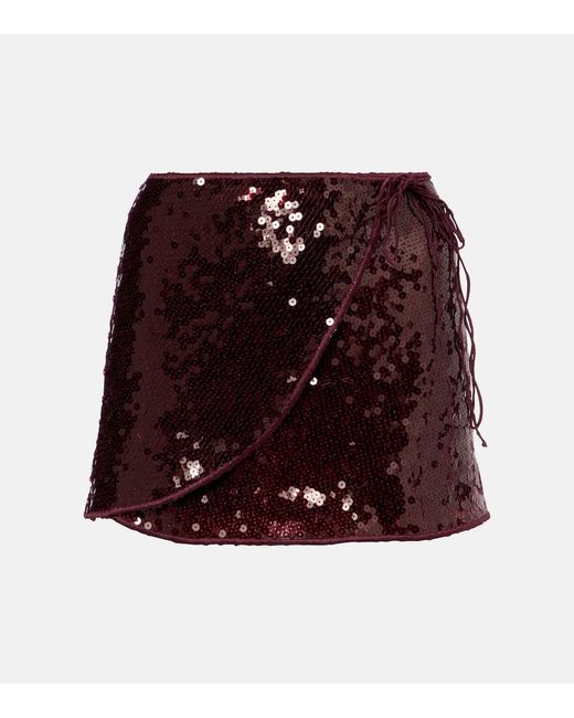 Mini-Jupe Marylin A Sequins Oseree en coloris Purple