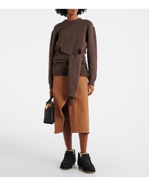 J.W. Anderson Black Shearling-Lined Leather Ankle Boots