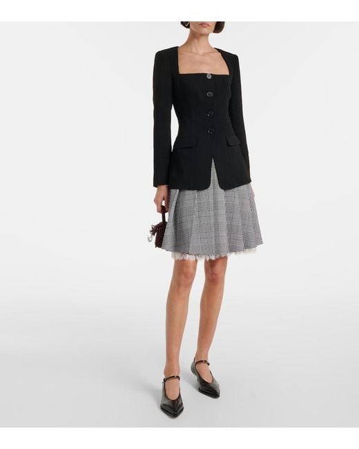 Self-Portrait Black Crepe Top