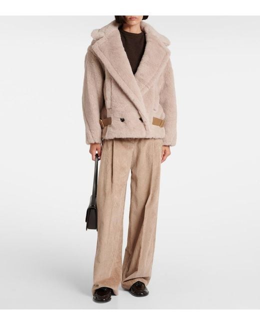 Max Mara Natural Radice Alpaca, Wool, And Silk Teddy Jacket