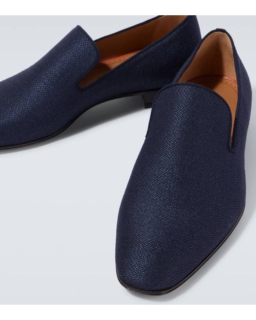 Christian Louboutin Blue Dandelion Canvas Loafers for men